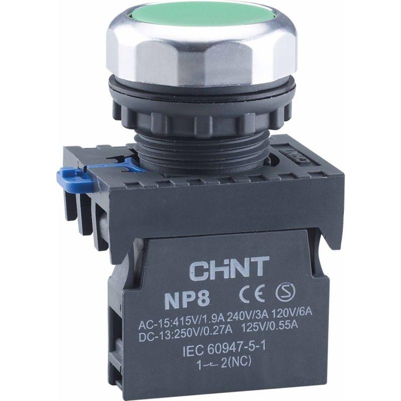 Кнопка управления NP8-20BND/3 подствет. самовозв. AC110-230В(LED) 2НО IP65 (R) зел. CHINT 667591