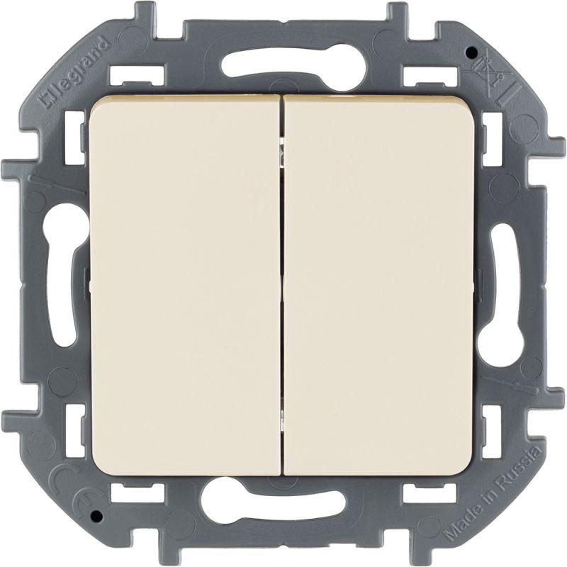 Выключатель 2-кл. Inspiria 10А IP20 250В 10AX механизм сл. кость Leg 673621