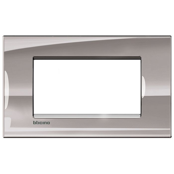 Рамка 4 модуля BTicino LIVING LIGHT, никель, LNA4804NS