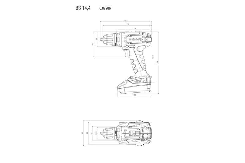 Винтоверт аккумуляторный BS 14.4 2х2.0Ач Li-Ion 10мм кейс Metabo 602206530