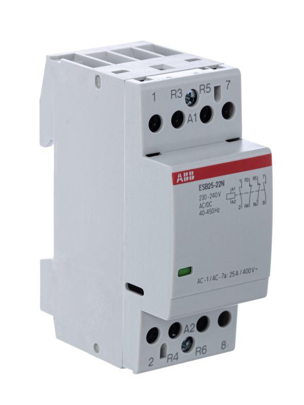 Контактор ABB модульный ESB25-22N-06 (25А АС-1 2НО+2НЗ) катушка 230В AC/DC 1SAE231111R0622