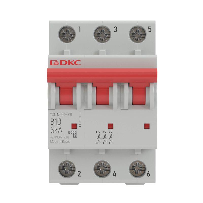 Выключатель автоматический модульный 3п C 6А 6кА MD63 YON MD63-3C6-6