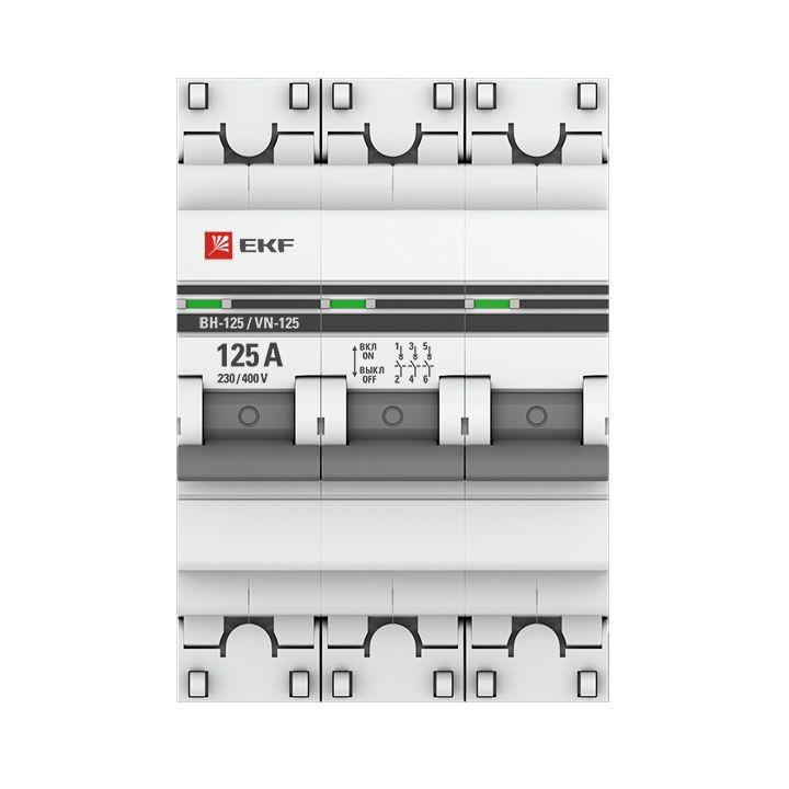 Выключатель нагрузки 3п 125А ВН-125 PROxima EKF SL125-3-125-pro