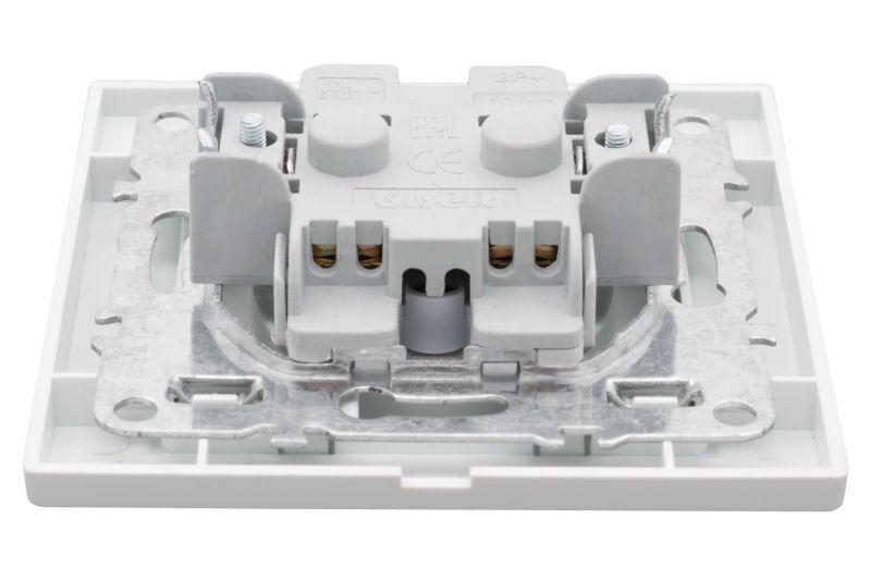 Розетка 1-м СП Минск 10А IP20 без заземл. защ. шторки бел. Basic EKF ERR10-022-100